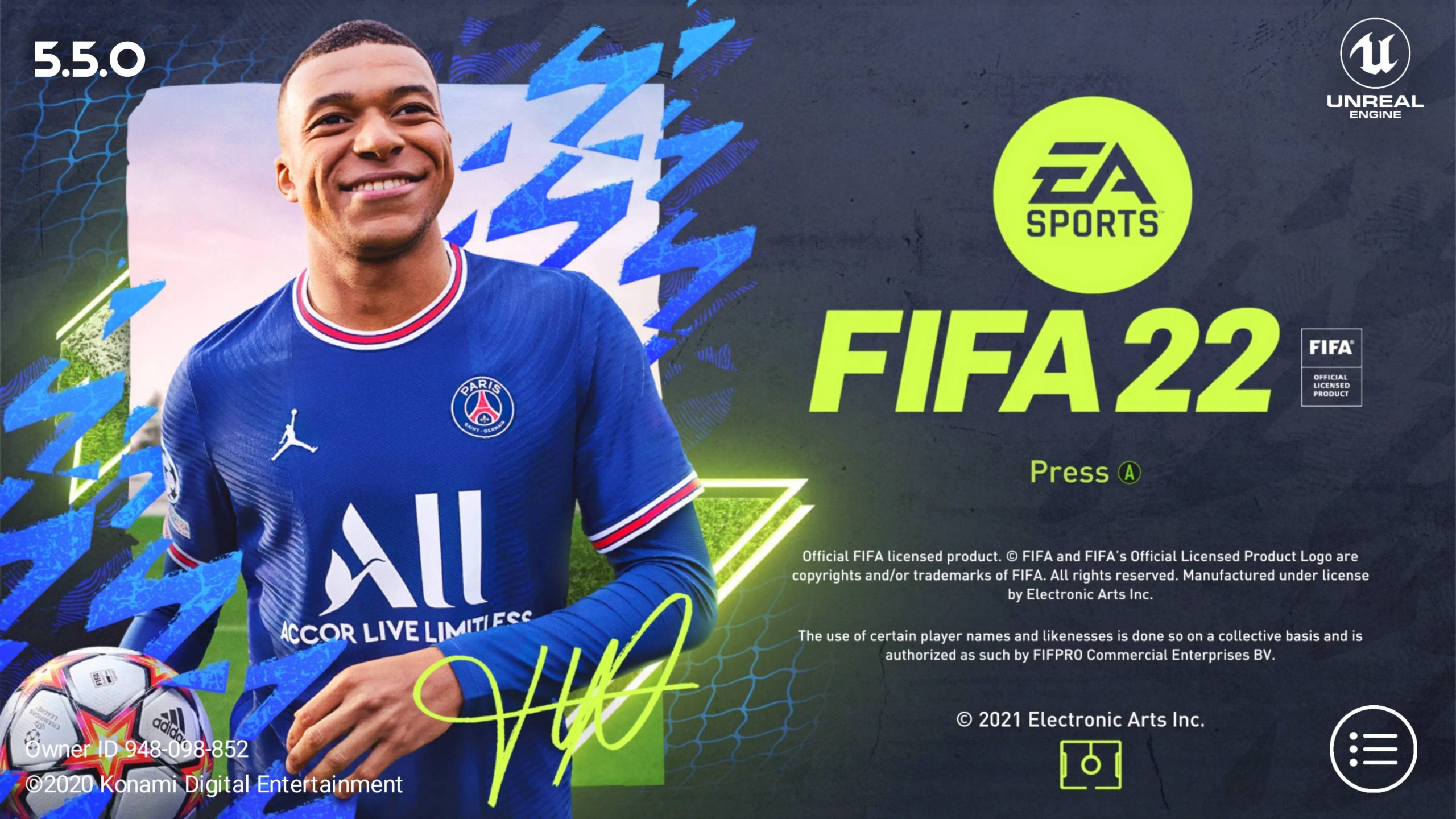 eFootball PES 2021 Mobile 5.5.0 FIFA 22 Graphics Patch Android