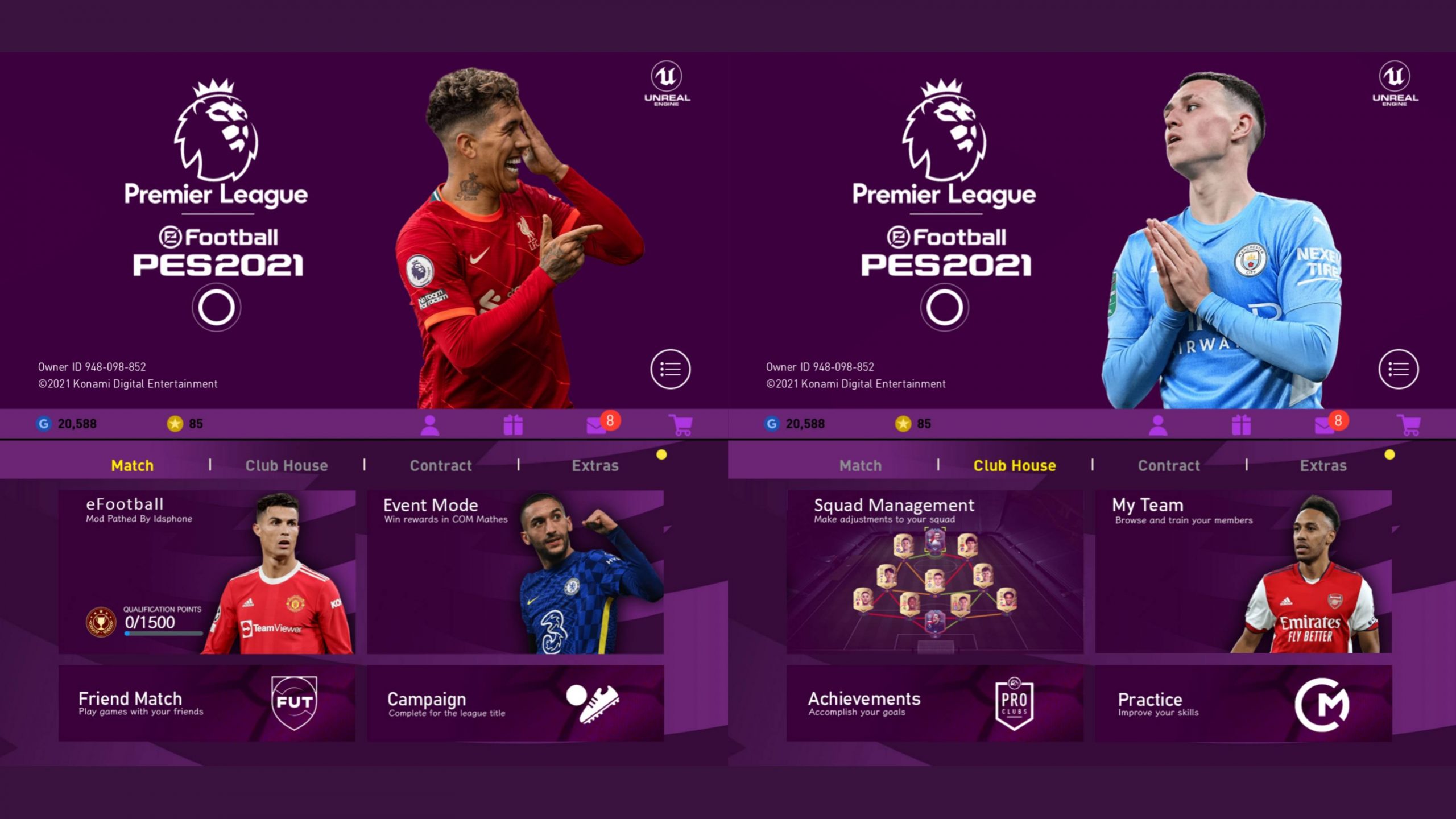 eFootball PES 2021 Mobile 5.5.0 Premier League Graphics Patch Android